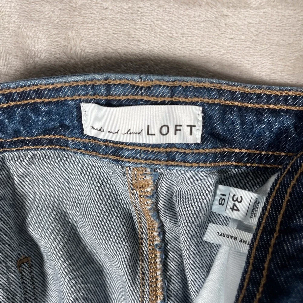 LOFT Women's Jeans The Barrel Denim Casual  34_18 Blue